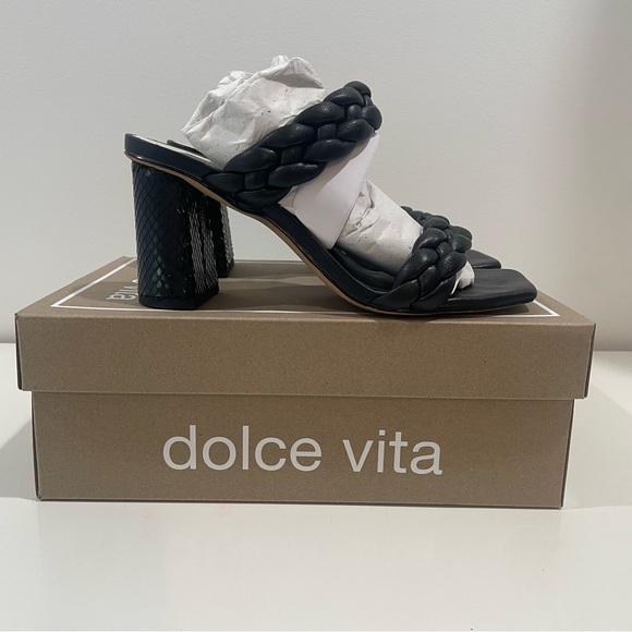 Dolce Vita PAILY Black Heels Braided Design - Picture 6 of 16